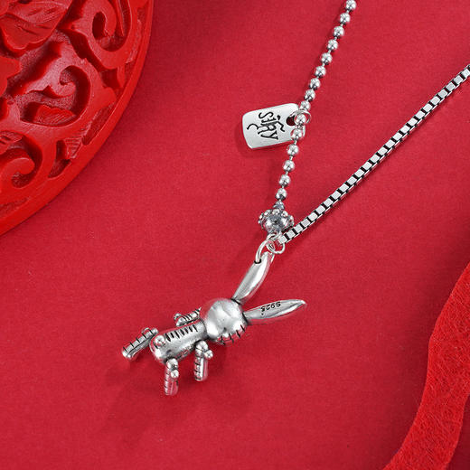 子佩集S925银【机械兔】套链项链【YGTLDIY-1】仿古2301 商品图3