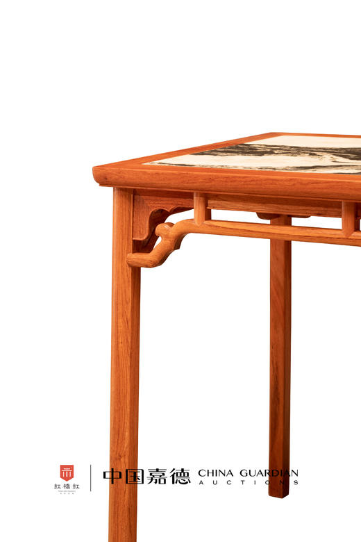 红桥红  家具严选  缅甸花梨（大果紫檀）【云石面 62 云纹罗锅枨 方桌】 商品图2