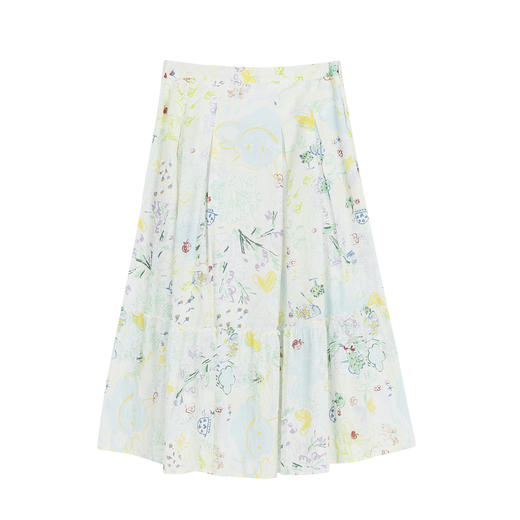 谜底花色半身裙女2023春季新款清新印花A型中长款半裙231MB0110 商品图4