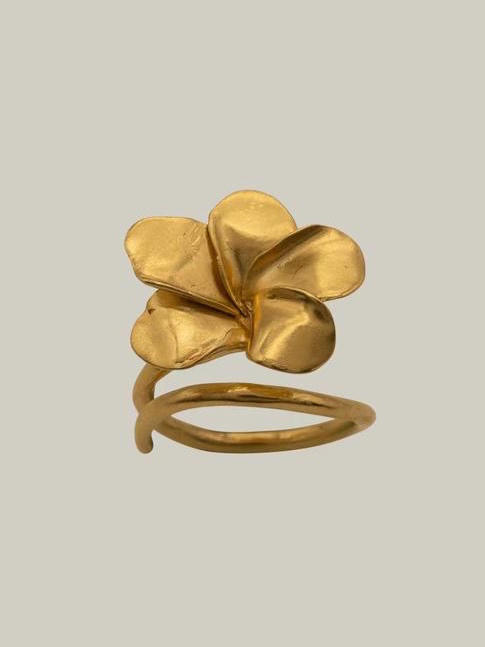 OKRA | Frangipani flower Ring 鸡蛋花瓣  [开口戒指] 商品图5