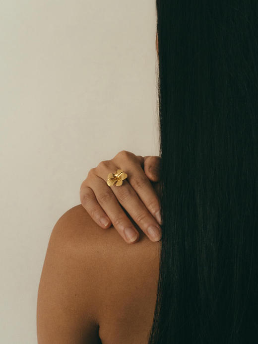 OKRA | Frangipani flower Ring 鸡蛋花瓣  [开口戒指] 商品图0