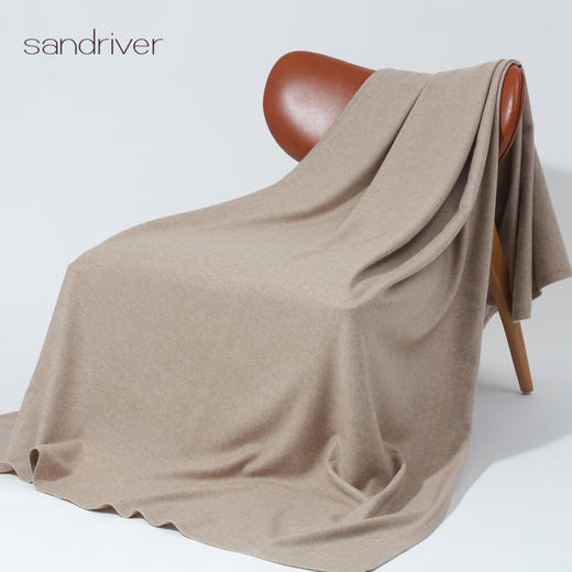 绣花折边羊绒毯 SJF95P715W 商品图1