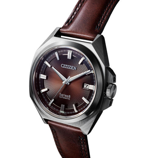 西铁城日本正品全新Series8系列商务休闲日历机械表NB6011-11W 商品图5