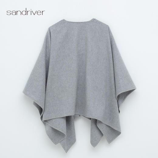 羊绒水波纹锁边U型披肩 SJF95P709W 商品图1