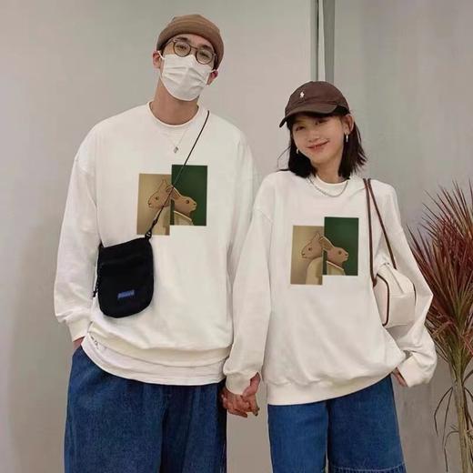 【爆款捡漏】【YW】无忧购”早春预售款“情侣圆领毛圈美式潮流印花卫衣（早春预售款年后发货)25年清仓捡漏 商品图1
