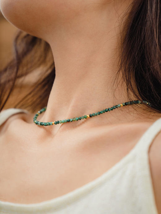 CAPSULE | Clouds Necklace – Green Tourmaline [ 绿碧玺 原石串珠项链 ] 商品图1
