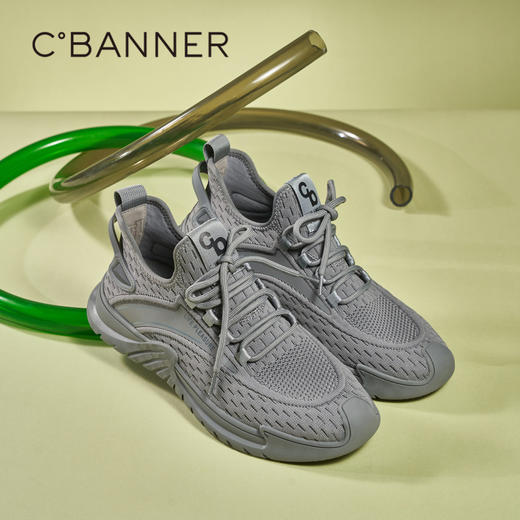 千百度春秋男鞋时尚拼接机能运动鞋 透气舒适休闲鞋厚底 A23122502 商品图2