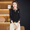 QYJD12-920 翻领修身显瘦女式针织衫短款洋气优雅长袖春装针织上衣T恤 商品缩略图1