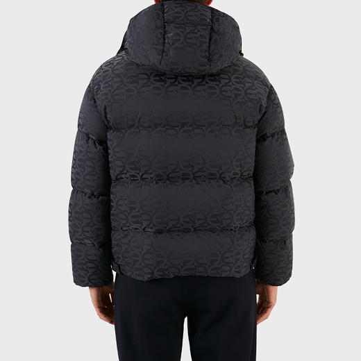 EMPORIO ARMANI 阿玛尼 男士徽标印花绗缝拉链连帽羽绒服 深蓝色 6L1BH2 1NLLZ 0920 商品图1