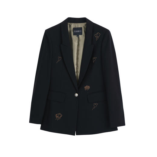 【高端系列】谜底绣花西服外套女2023春新款一粒扣西装231GW0061 商品图4