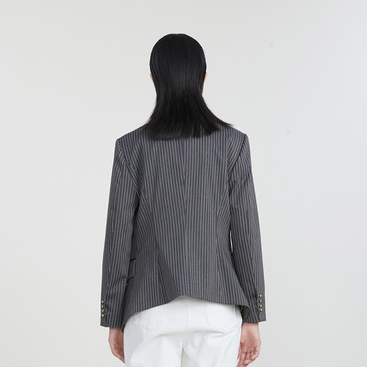 谜底条纹西装外套女2023春季新款复古特色通勤百搭西服231MW0104 商品图2