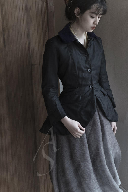 Paul Harnden黑色天鹅绒领BRISTOL外套 商品图0