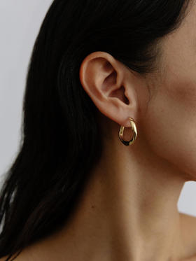 OKRA | Coral hoops 珊瑚 22mm [耳环]