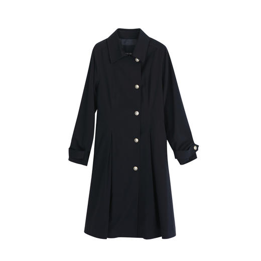 谜底单排扣长款风衣女23春新款简约纯色通勤外套配腰带231ME0140 商品图4