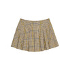 谜底短裤女2023春季新款复古高腰细格纹宽松直筒裤裙裤231MK0069 商品缩略图4