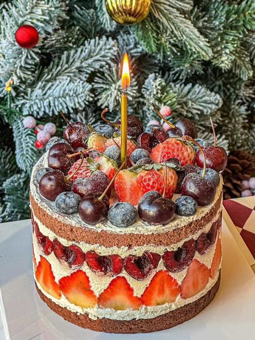 黑巢-草莓+车厘子蛋糕生日蛋糕 商品图0