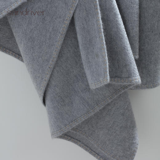 羊绒水波纹锁边U型披肩 SJF95P709W 商品图2