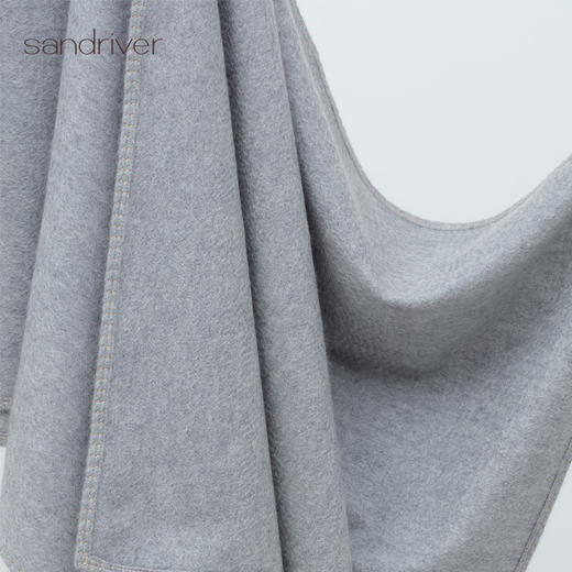 羊绒水波纹锁边U型披肩 SJF95P709W 商品图3