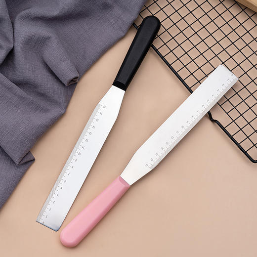 直角带刻度抹刀 粉色手柄 8寸/10寸 蛋糕奶油抹刀 烘焙工具 商品图2