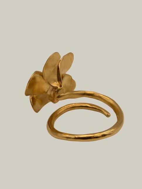 OKRA | Frangipani flower Ring 鸡蛋花瓣  [开口戒指] 商品图6