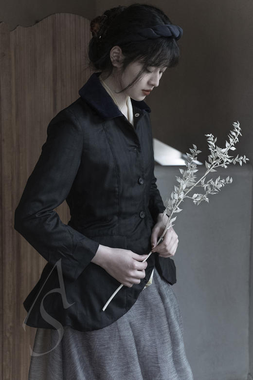 Paul Harnden黑色天鹅绒领BRISTOL外套 商品图1