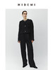HIDEMI 极简褶皱垂顺感纽扣口袋外套/长裤套装  黑色/白色 商品缩略图1