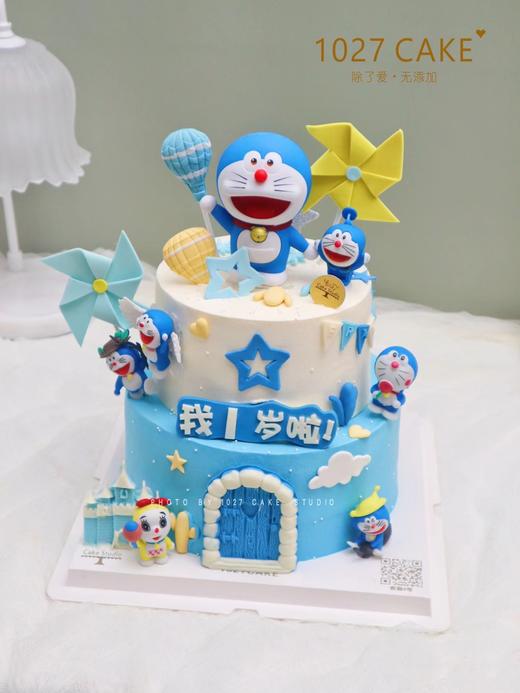 1027CAKE| 蓝色系 哆啦A梦主题 双层 商品图1