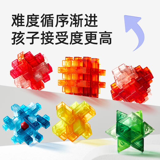 mideer弥鹿孔明锁鲁班锁全套智力解环小学生成人儿童解锁益智玩具 商品图2