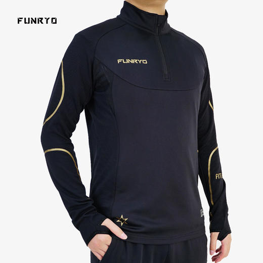 蜂锐FUNRY半拉链足球服拇指扣长袖运动足球衣训练服男兔年限定 商品图3