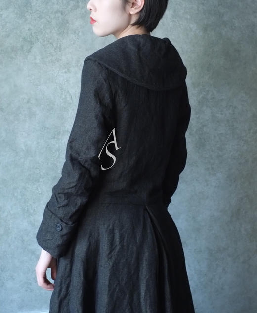 Paul Harnden 花瓣领黑色大衣 商品图7