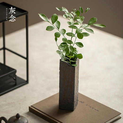 灰念 石风花器 陶瓷花瓶摆件插花创意客厅餐桌面家居装饰品复古花器 商品图1