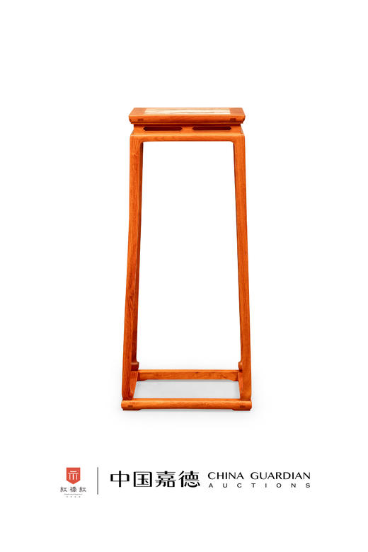 红桥红  家具严选  缅甸花梨（大果紫檀）【石面 98 明式托泥束腰 花架】 商品图1