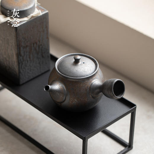 灰念 日式/鎏金侧把壶 粗陶功夫茶具泡茶壶家用单壶仿古过滤鎏金泡茶器 商品图1
