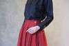 Paul Harnden红色明线羊毛半裙 商品缩略图10