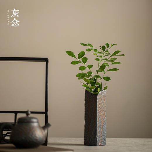 灰念 石风花器 陶瓷花瓶摆件插花创意客厅餐桌面家居装饰品复古花器 商品图2