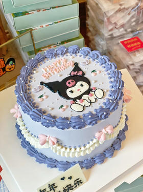 手绘库洛米蛋糕，请提前48小时预定，因无添加色粉调制，颜色或有少量偏差