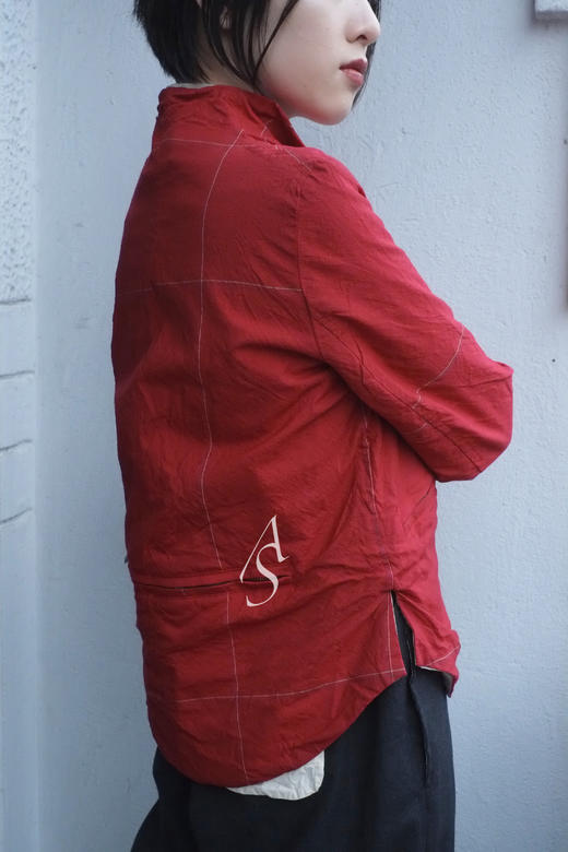 Paul Harnden红色明线羊毛夹克 商品图13