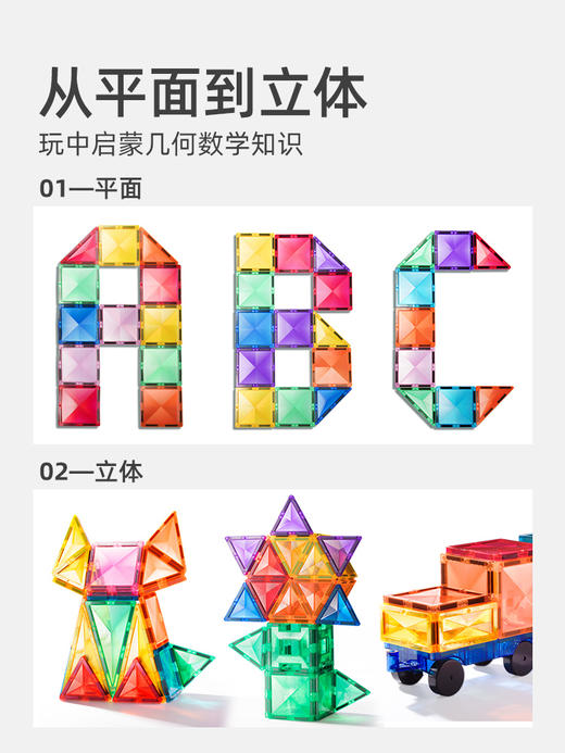 mideer弥鹿儿童磁力片彩窗积木男女拼图管道磁力益智启蒙礼物玩具 商品图1