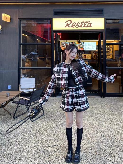 精致粗花呢短款外套 商品图0