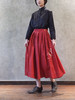 Paul Harnden红色明线羊毛半裙 商品缩略图0