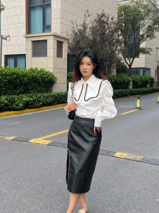 可拆卸撞色蝴蝶领衬衫 商品图0