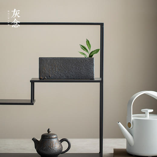 灰念 古砖花器  石砖花器粗陶小花瓶禅意花插摆件干花插花器客厅餐桌装饰 商品图2