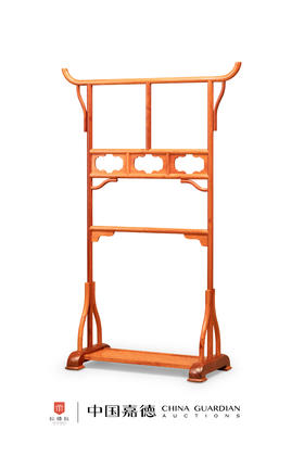 红桥红  家具严选  缅甸花梨（大果紫檀）【106 明式简约 空灵衣帽架 】