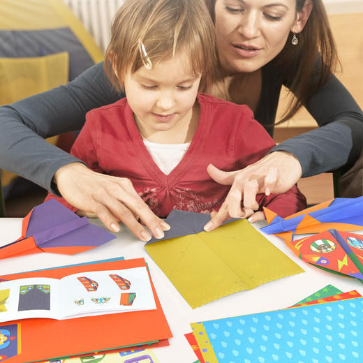 mideer弥鹿全彩手工飞机折纸8款酷炫机型折叠玩具外包装飞机跑道 商品图1