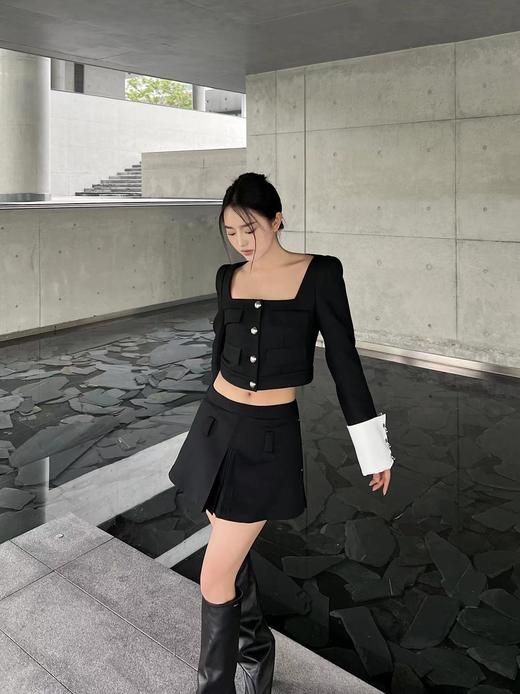 金属扣斜裁A字半裙 商品图0