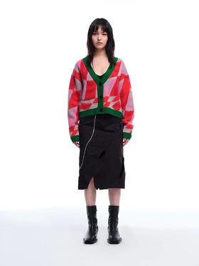 反光子母带破洞长半裙