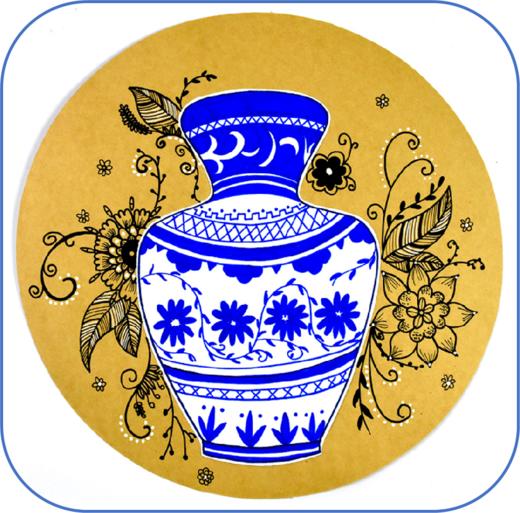 《青花瓷的美》线描【自动发货：下单后，点击手机短信中收到的链接，即可获取文件下载的链接；如有任何问题，可添加客服微信hm33268获得帮助】 商品图0