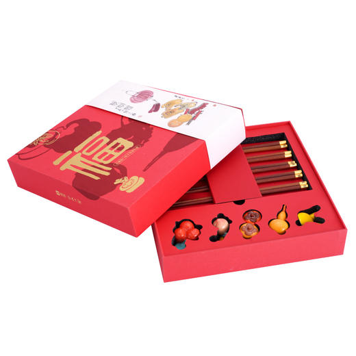 齐白石与团团联名系列五福临门筷子筷架礼盒 商品图4