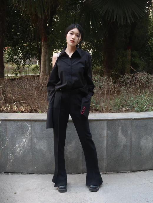 单肩吊带镂空衬衫 商品图0