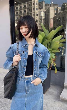 解构镂空牛仔外套